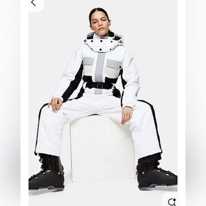 Topshop White and Black Ski Onesie